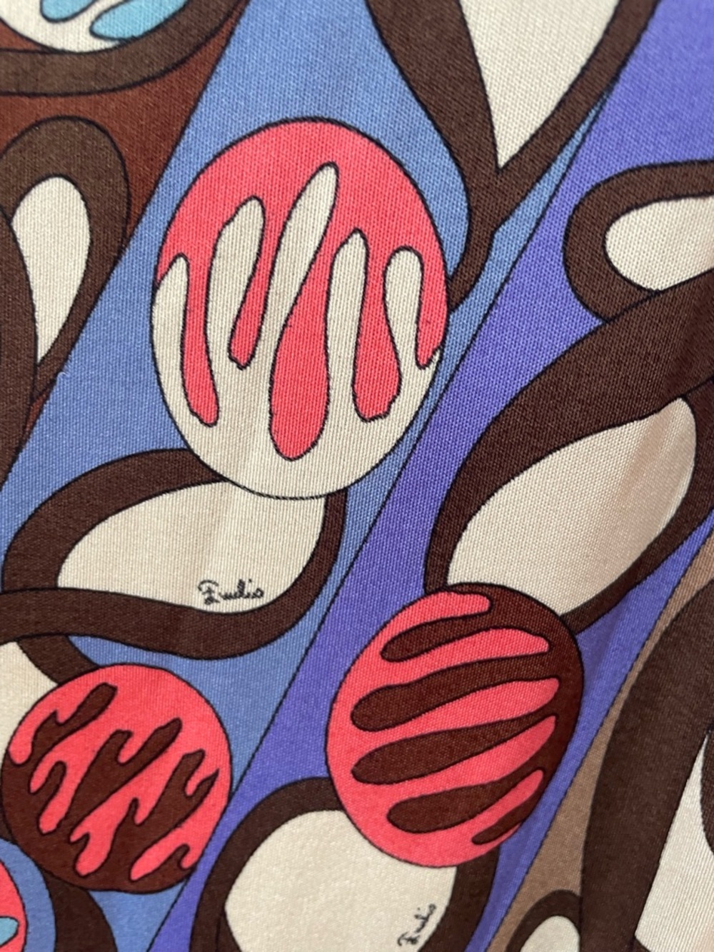 Emilio Pucci Brown, Blue and Pink Geometric Strap Maxi Dress with underwear - Picture 4 of 13